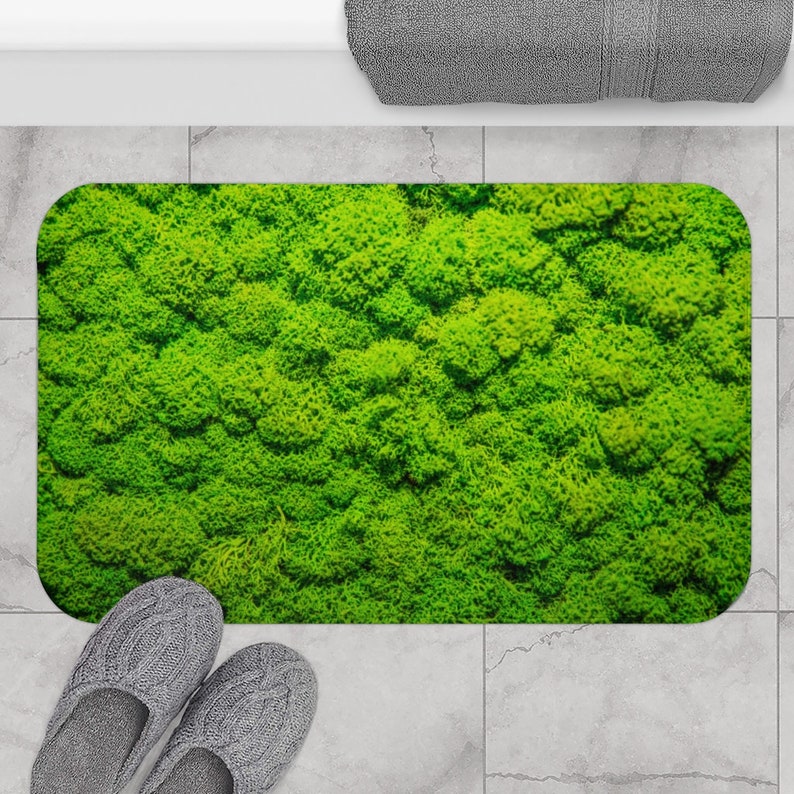 Green Moss Bath Mat Etsy
