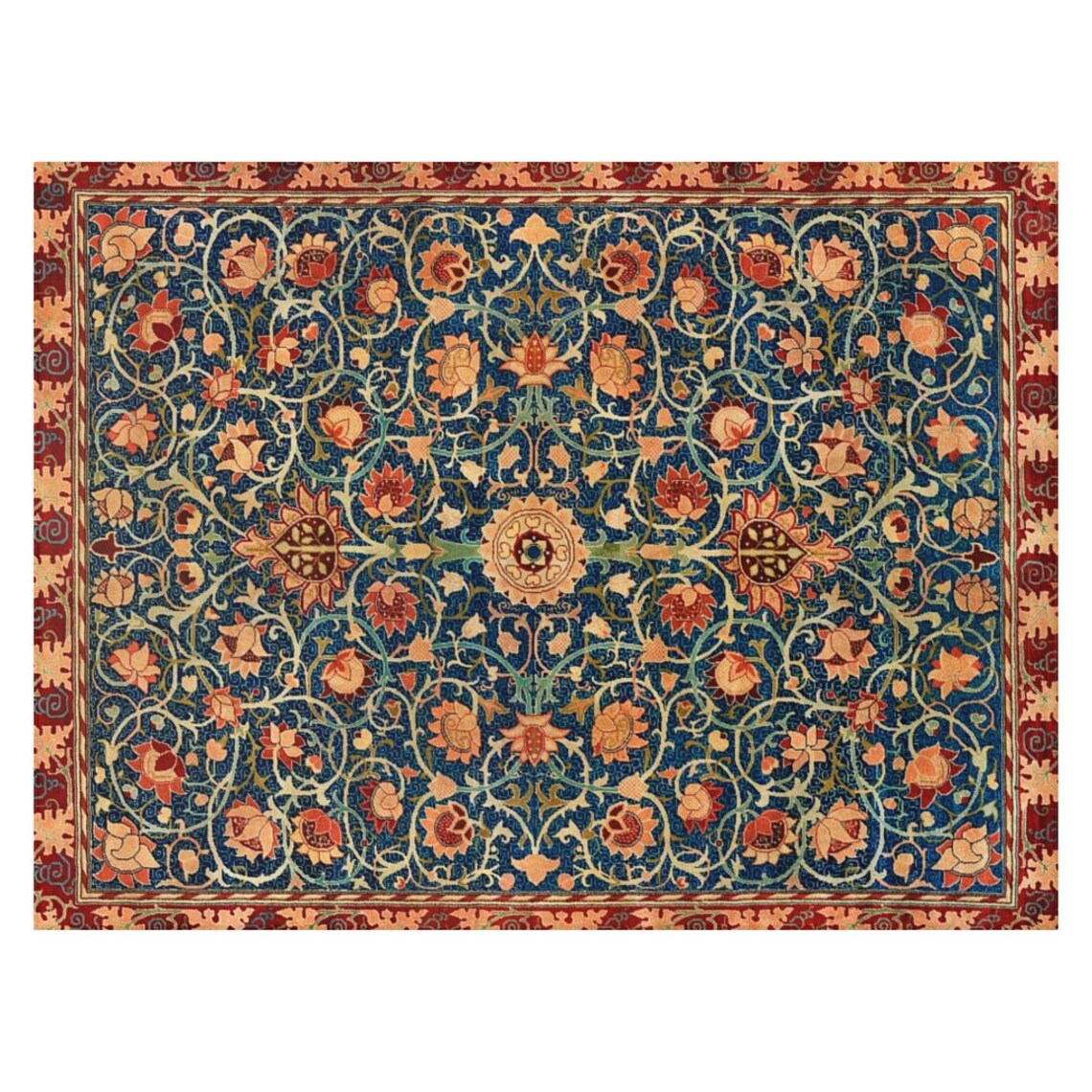 William Morris Rug Colorful Area Rug Flower Kaws Rug Living Etsy