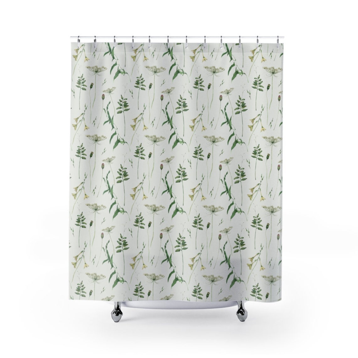 Botanical Print Shower Curtains Summer Wildflowers Etsy