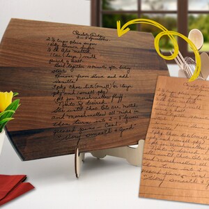 Handwritten Recipe Cutting Board for Mother's Day, Grandma's Handwriting, Gift for Mom, Engraved Recipe, Personalized Cutting Board