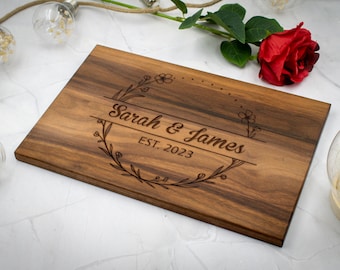Personalized Cutting Board for Wedding Gift with Engraved Design, Anniversary Gift, Engagement Gift, Bridesmaid Gift, Housewarming Gift