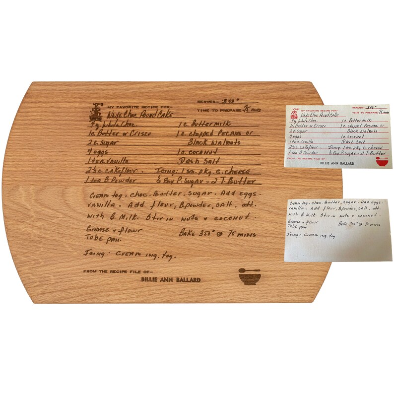 Handwritten Recipe Cutting Board for Mother's Day Etsy
