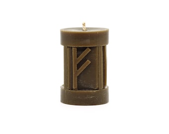 Fehu Rune Pillar candle Northern runes Scandinavian art statue Unique design Home Décor Gift Religious Spiritual Ritual candle Viking