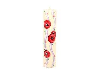 Pilar Poppy candle Handmade Column candle Personalized candle Birthday Gift Home decoration Wedding gift
