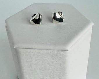 Sterling Silver Puffy Heart Stud Earrings (7mm)