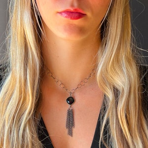 Onyx Necklace, Onyx Jewelry, Black Onyx Necklace, Onyx Gemstone, Onyx Stone, Black Onyx Pendant, Sterling Silver, Onyx, Protection Necklace