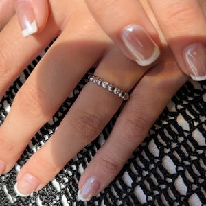 Stainless Steel Ring, Beaded Band, Stainless Band, Stainless Jewelry, Stainless Steel, Silver Band Ring, Silver Band, Gift For Her