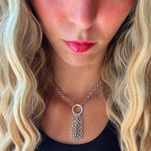 Tassel Necklace, Statement Jewelry, Boho Necklace, Silver Necklace, Boho Jewelry, Tassel Jewelry, Choker Necklace, Gift For Her