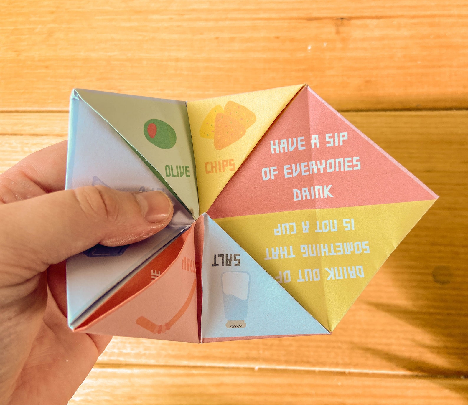 Drinking Game Printable Cootie Catcher Paper Fortune