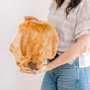 Natural Fir Root Wood Bowl for Decor, Salad, Fruit + More | Hand-Carved, Hand-Turned | EACH IS UNIQUE | Large, 12"-14"