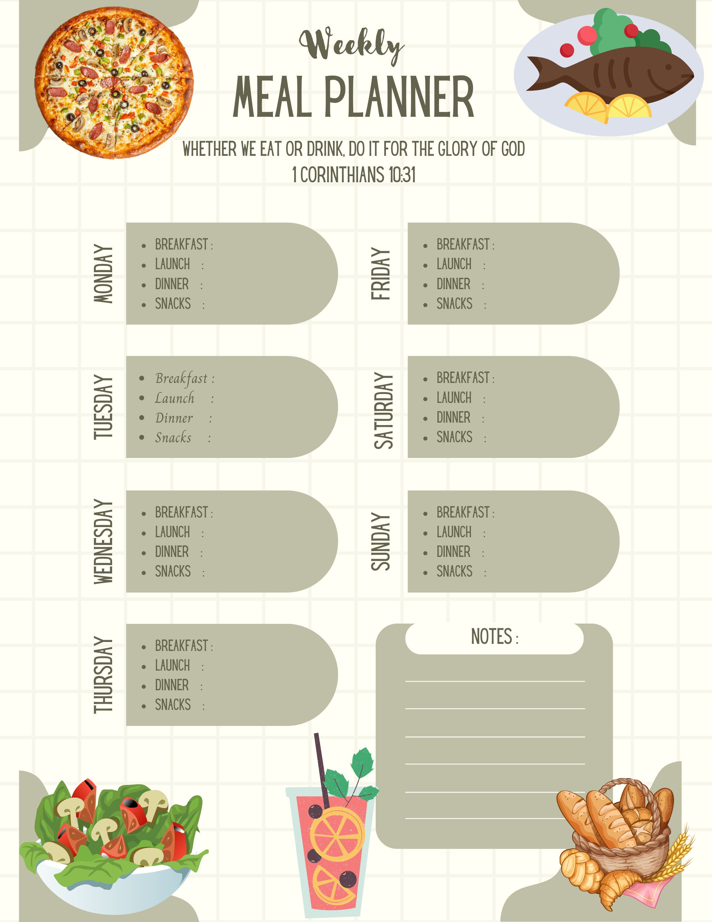 Amazon.com : JUBTIC Meal Planner Notebook, Weekly & Daily