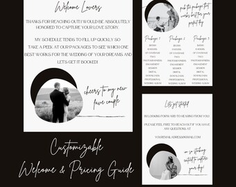 Welcome & Pricing Guide for Wedding Photographers Canva Template