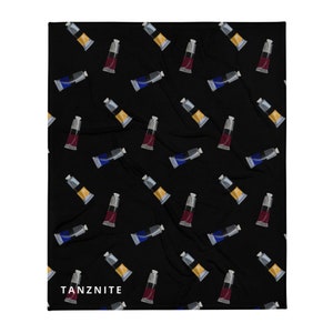 TANZNITE - Primary Colors  - Hypoallergenic Throw Blanket