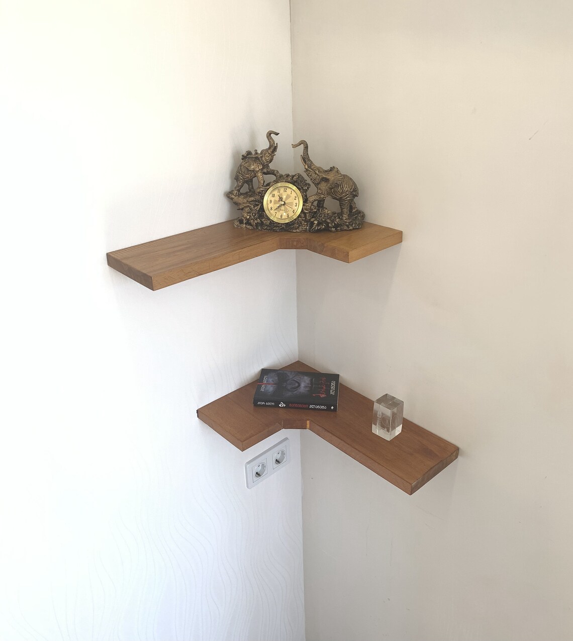 Corner Shelf set of two wallmounted pine wood corner Etsy