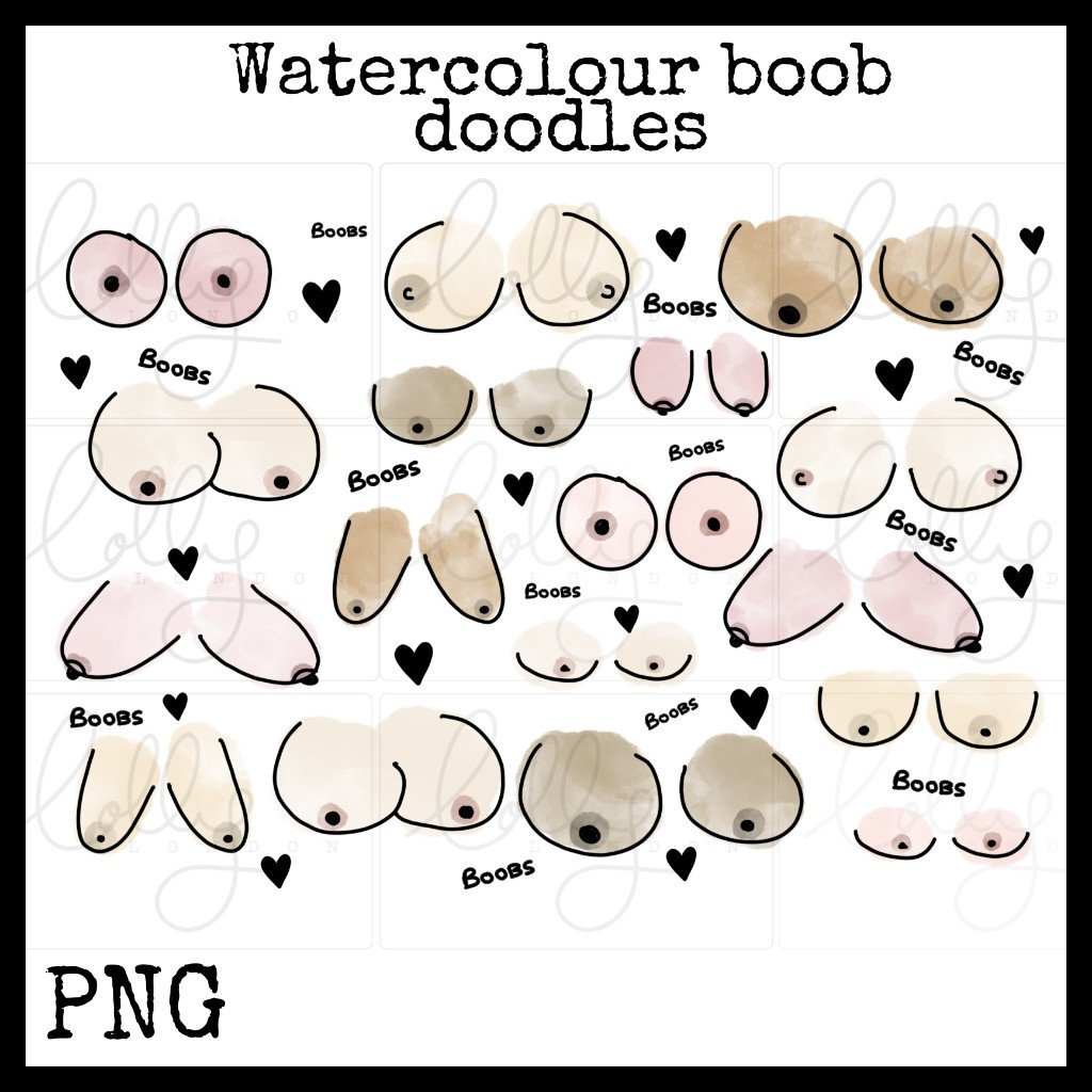Water Colour Boobs Png 