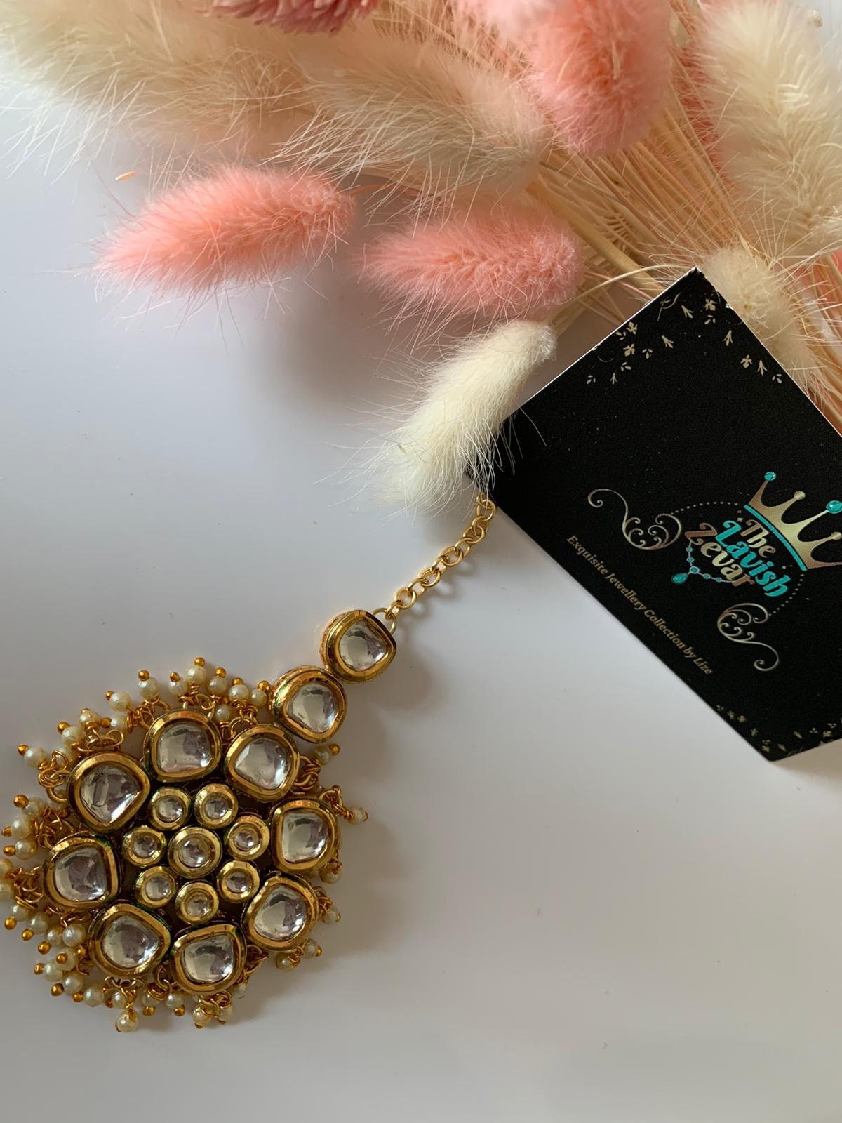 Stone maang shop tikka online