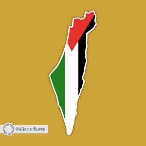 Palestine Flag Map Sticker
