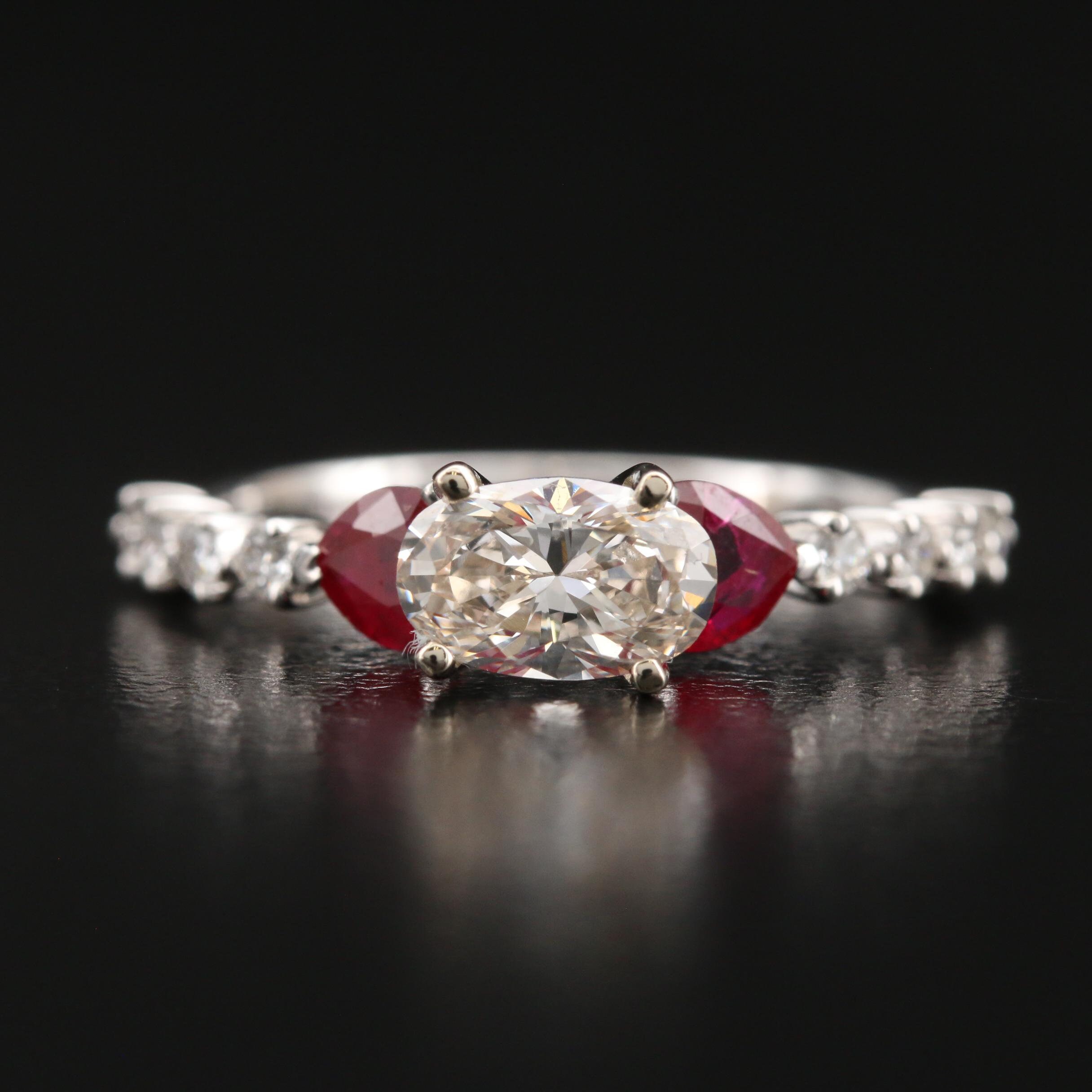 Maise Marquise Ruby 6 Prong Diamond Accent Engagement Ring – FIRE &  BRILLIANCE
