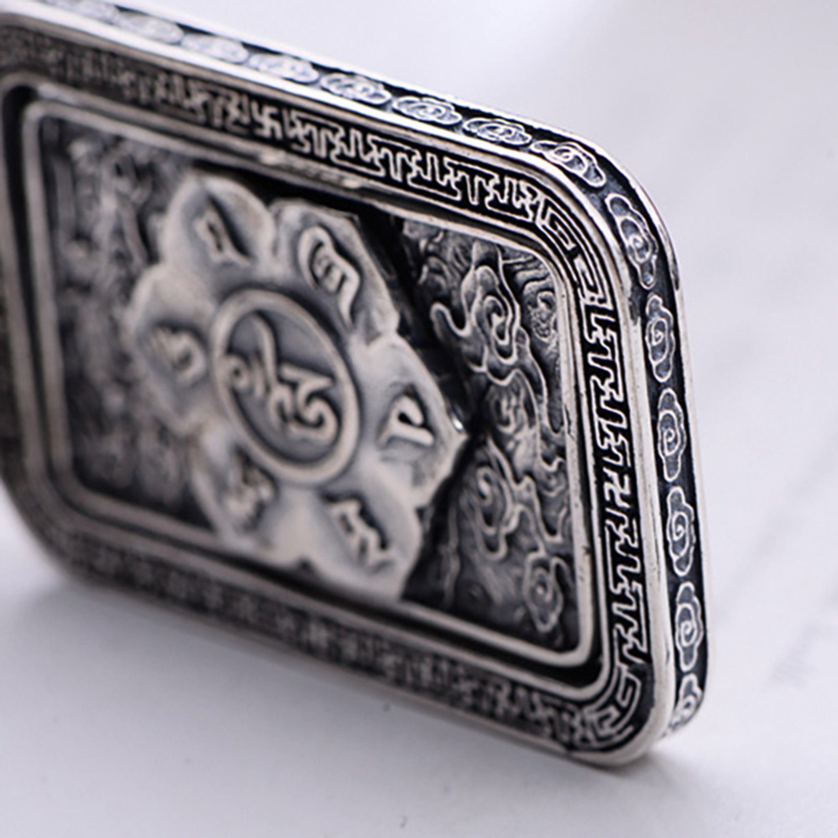 925 Sterling Silver Talisman Pendant Rotatable Men's Thai Etsy