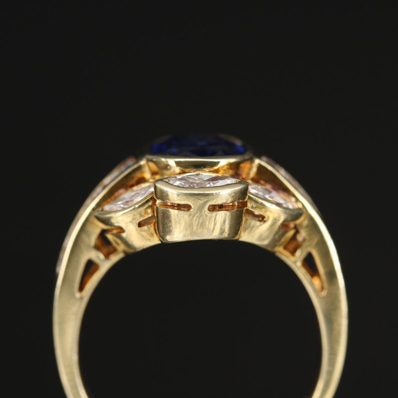 Victorian Sapphire Engagement Ring Sapphire and Diamond Etsy