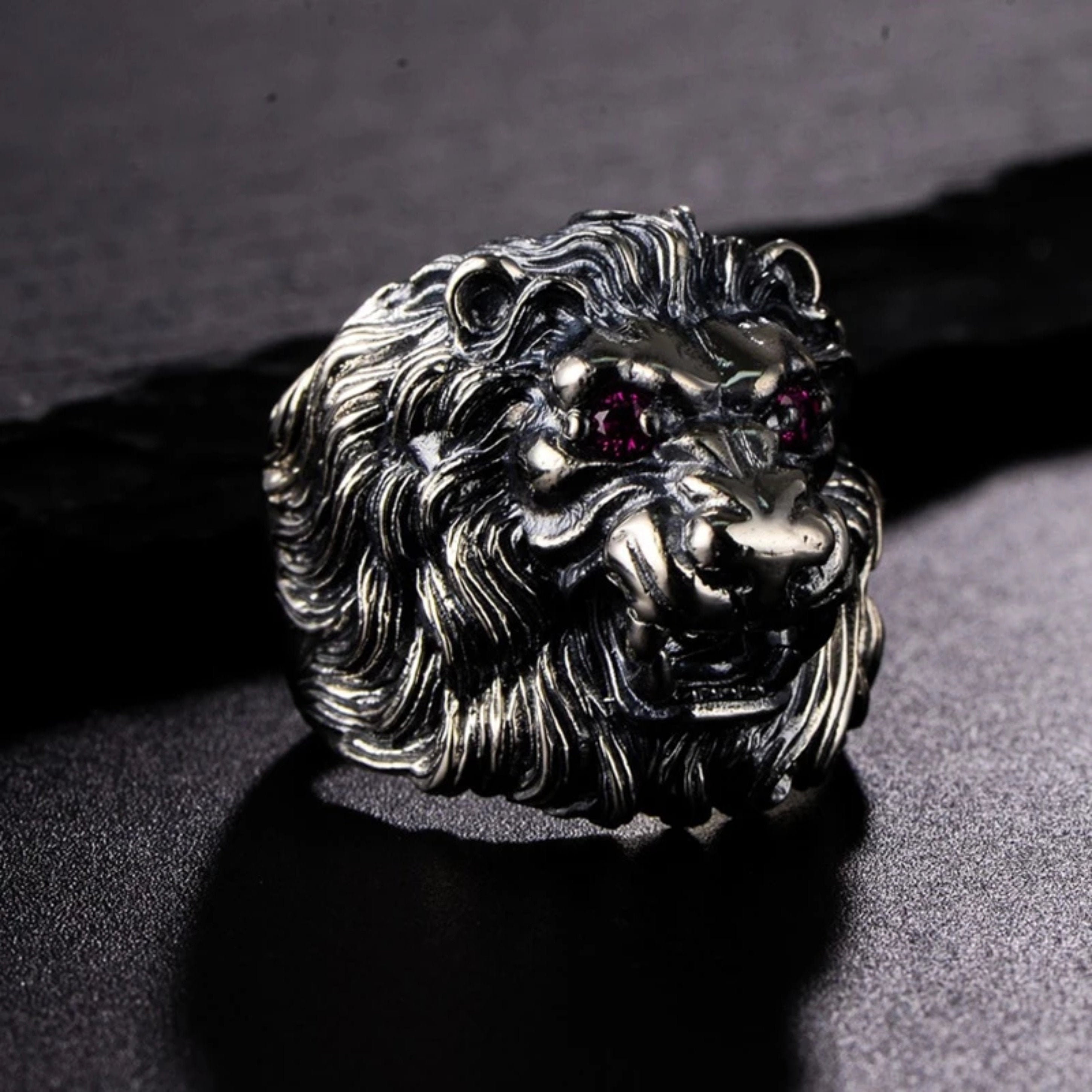 Handcrafted Ring Mens Ring Lion's Ring Sterling Etsy