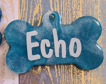 Resin Pet ID TAGS-Large Bone **CUSTOMIZABLE**