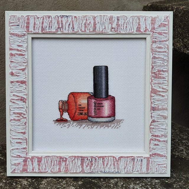 Nail polish cross stitch pattern Manicure cross stitch Pattern Etsy