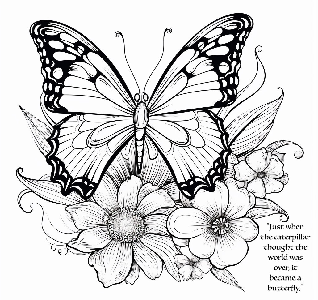 Beautiful Butterfly Coloring Page for Relaxing and Unwinding. - Etsy