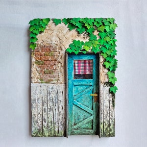 Abandoned house in frame | facade diorama | abandoned door | old house | mystic house | home decor | shadow box diorama