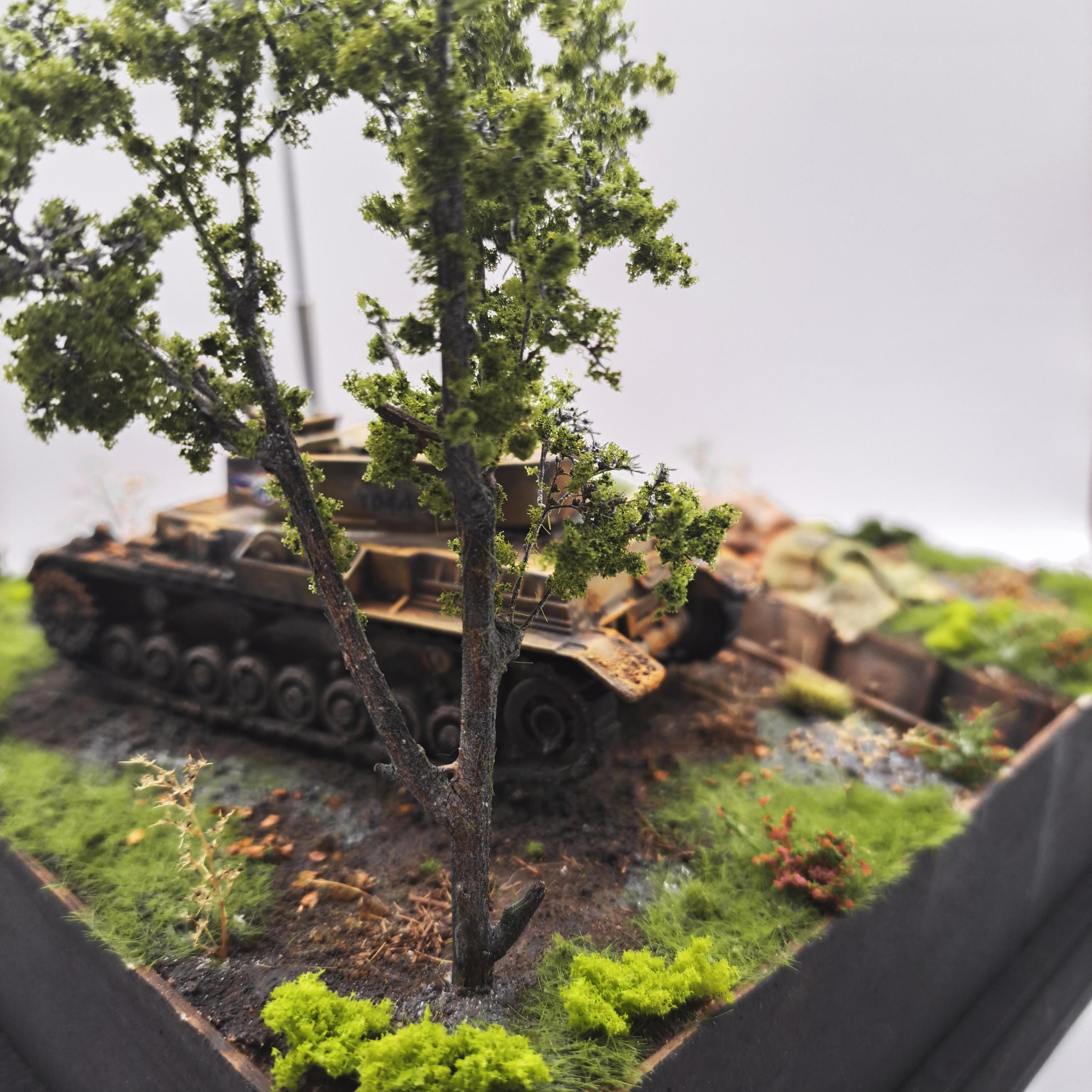 IV号戦車ジオラマ - 第二次世界大戦ミリタリースケールモデル 1/72