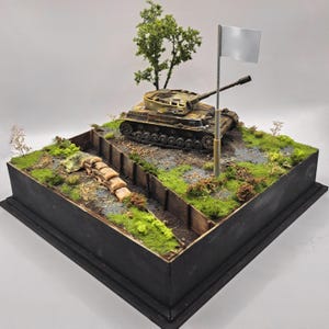 Panzer IV Tank Diorama - WWII Military Scale Model 1/72
