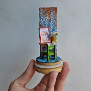 Personalized Miniature in the Glass | miniature interior | Diorama in the Glass | miniature furniture