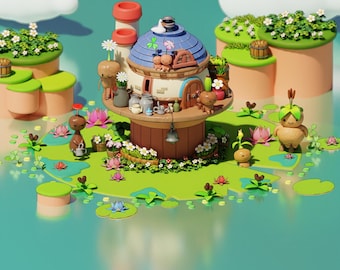 Ghibli Style Fantasy House STL: 3D Printer Model (Digital File)