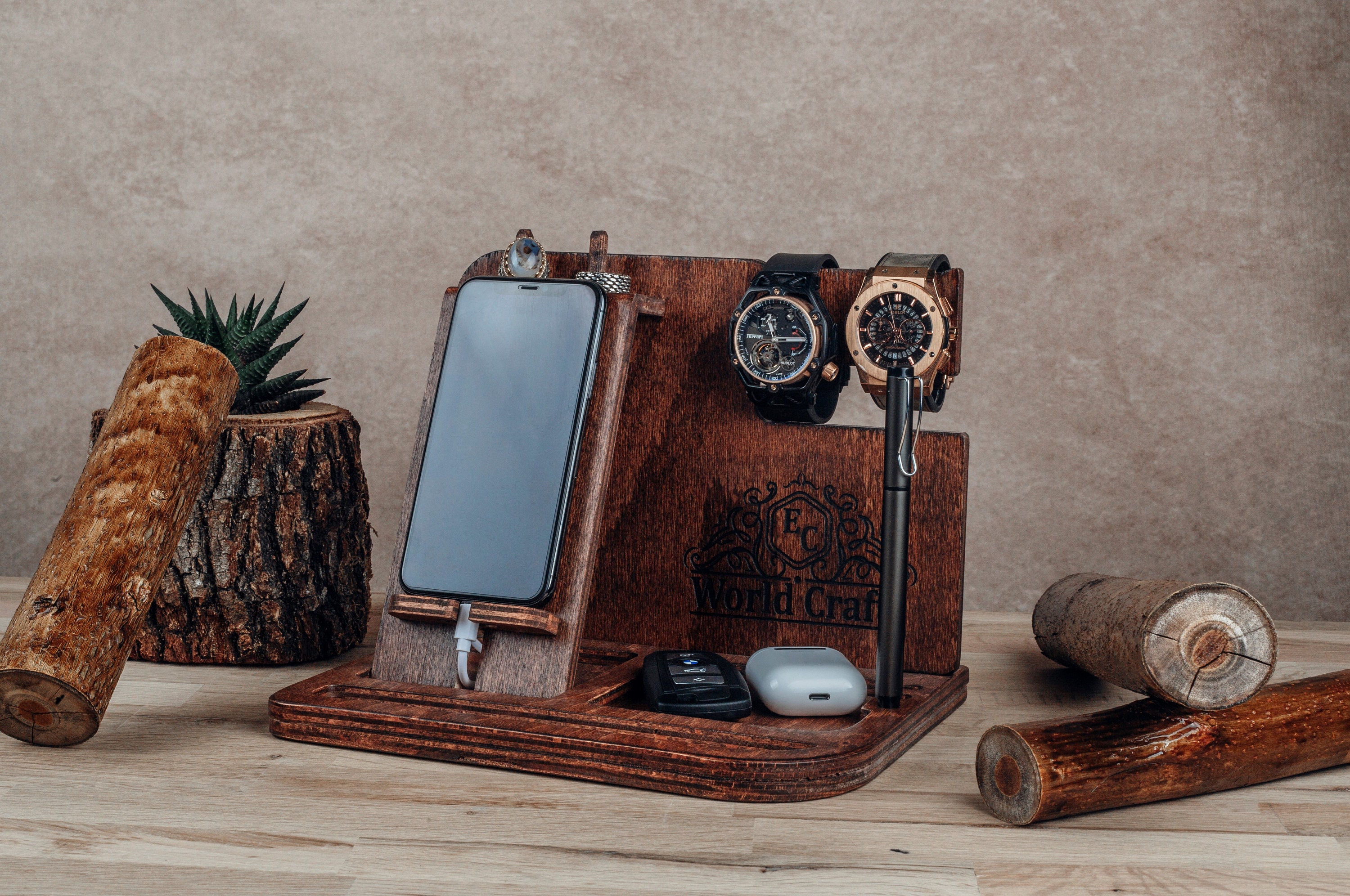 Nightstand Organizer for Men Nightstand Organizer Charging Etsy