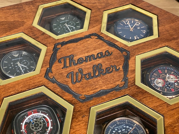 Walnut Watch Box Large Watch Holder Wooden Watch Case for 