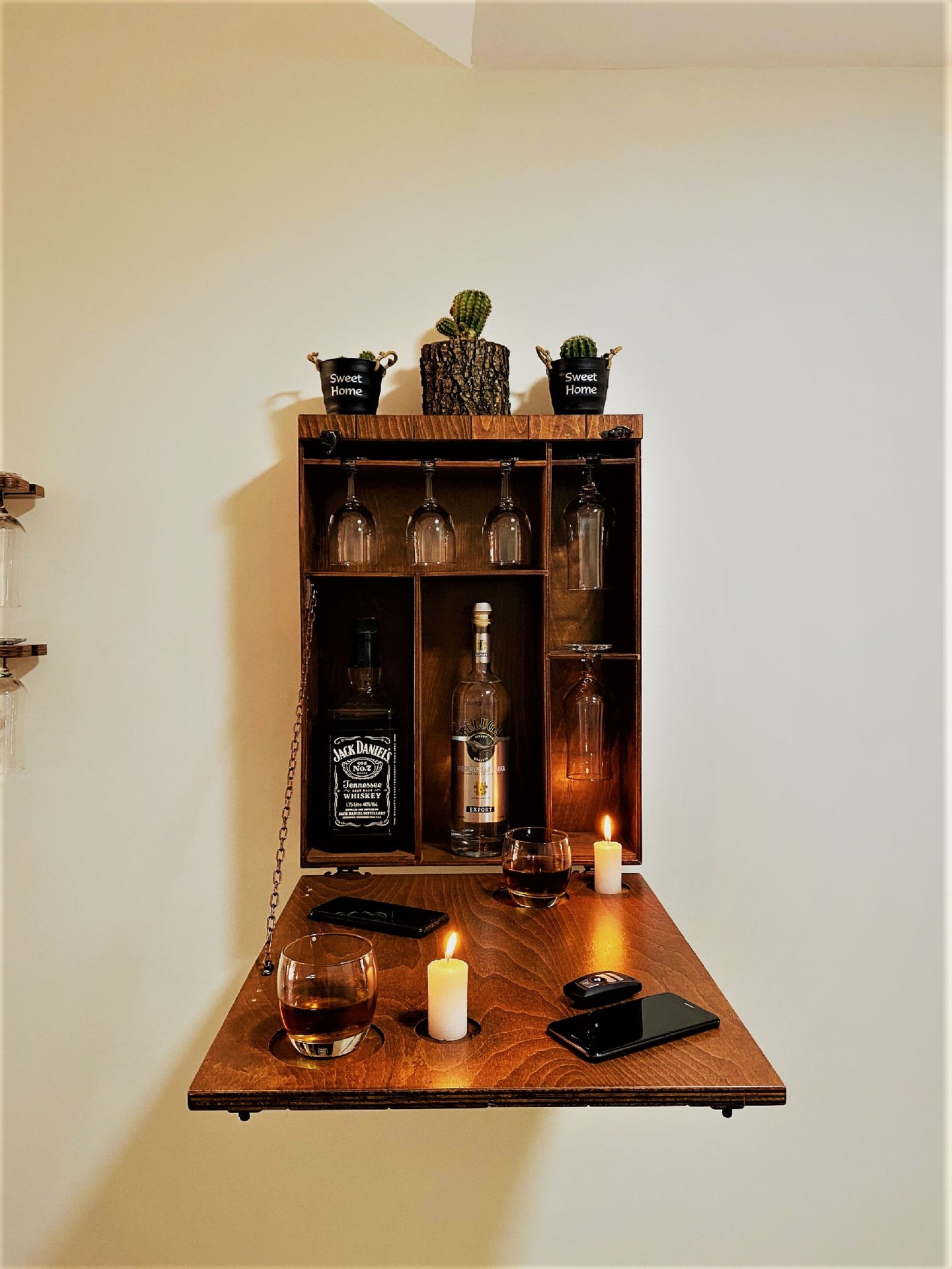 Whiskey Wall Minibar/Wood Etsy
