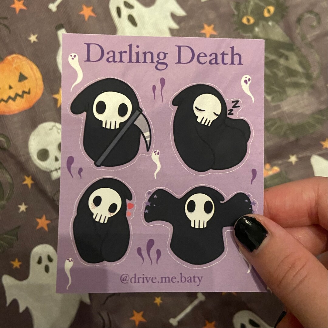 Death Reaper Sticker Darling Death Grim Reaper Vinyl Sticker Sheet - Etsy