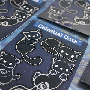 Celestial Cats sticker sheet