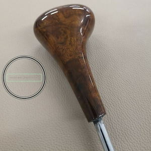 MERCEDES Växelspaksknopp för W126 Valnöt för automatlåda Burlwood med logotyp