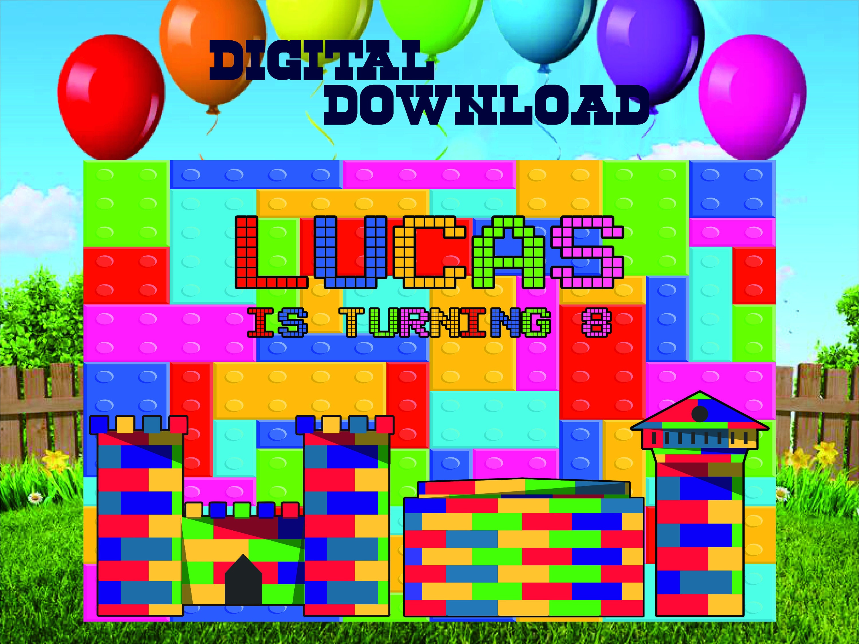 Building Blocks Backdrop Building Blocks Birthday Party Etsy