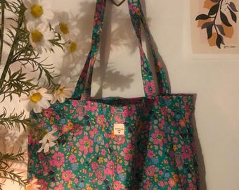 Liberty of London tote bag. liberty tote bag women&#39;s tour tote. Bag fabric liberty London - large travel bag women&#39;s tote bag