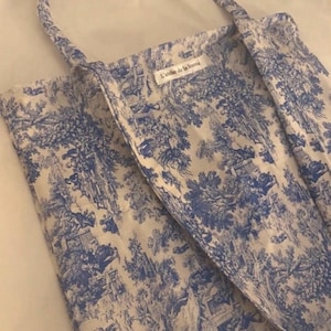 Toile de jouy-tas voor dames. Jouy stoffen handtas. Damestas. Mama tas. Babytas, modieuze tas