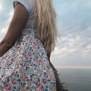 Liberty of London tote bag floral tote bag flower handmade bag - vintage bag bolso vintage floral bag large liberty bag