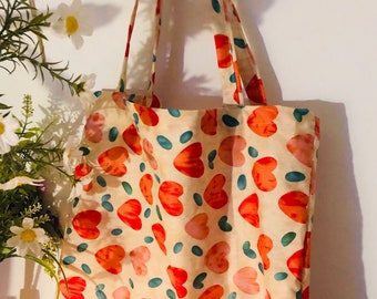 Borsa tote cuore estiva Borsa tote Liberty Borsa tote fiorita borsa fioreborsa vintage bolso flores tela borsa liberty grande in tessuto floreale