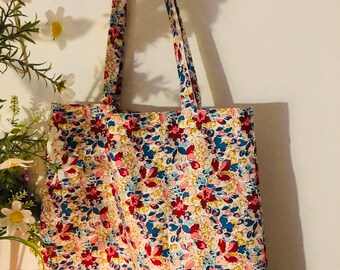 Borsa tote Liberty borsa tote floreale borsa fiore bolso flores tela borsa in tessuto floreale borsa da spiaggia boslo playa in cotone