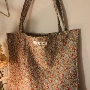 Liberty Tote Bag Liberty of London Tote Bag Floral Tote Bag - Elegant Floral Tote Bag/ Large Fabric Bag