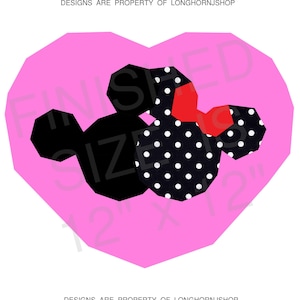 Sweethearts - Mouse Pair - Foundation Paper Piecing - DIGITAL PATTERN ONLY - 12&quot;x12&quot; finished size
