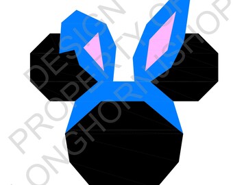 Easter Bunny Mouse Head - Foundation Paper Piecing - DIGITAL PATTERN ONLY - 6"x6" size