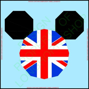 Union Jack Flag Mouse Head - Foundation Paper Piecing - DIGITAL PATTERN ONLY - 6&quot;x6&quot; size