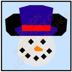 Snowman Mouse Head - Foundation Paper Piecing - DIGITAL PATTERN ONLY - 6"x6" size